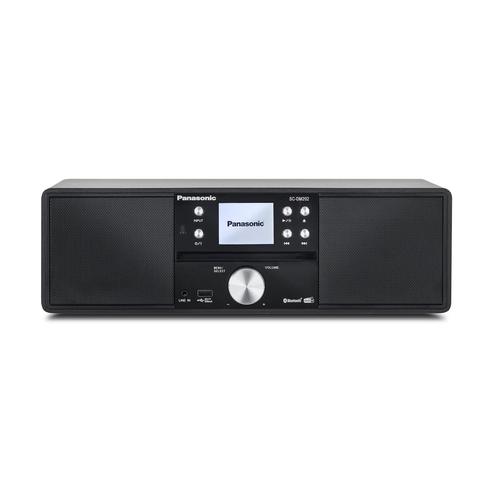 Panasonic SC-DM202EG-K Kompakte Micro-Stereoanlage (24 Watt (RMS), Farbdisplay, Digital-Radio, UKW Radio, CD Player, USB, AUX-Eingang)