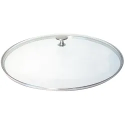 Staub Glasdeckel flach Nickelknauf für Wok, Zubehör Kochgeschirr