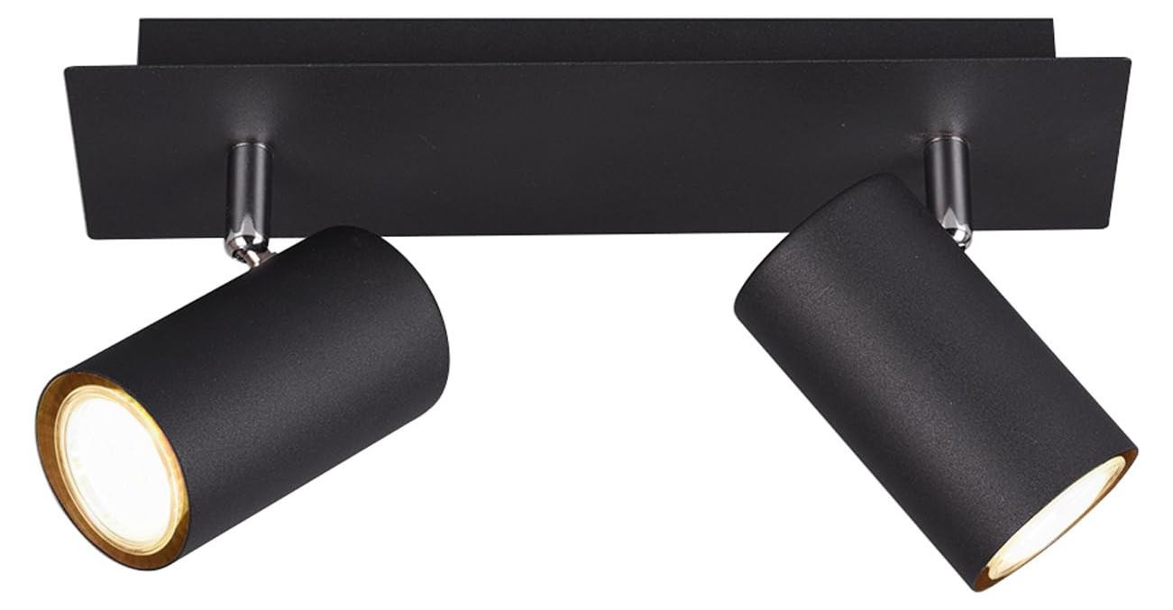 Trio Marley Plafondlamp Zwart Modern Metaal 2-lichts GU10