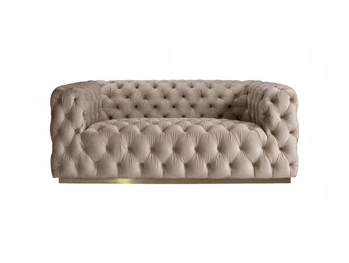Frankfurt 2-Sitzer Sofa - Taupe - Basis Messing