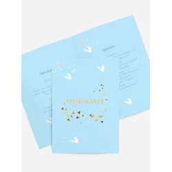 Menükarten Geburtstag selbst gestalten mit Spruch und Fotos im Onlinedesigner bei Meine-Kartenmanufaktur.de
