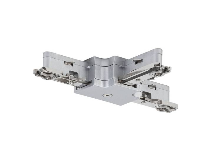 Paulmann URail T-Verbinder, chrom matt, Metall T-Verbinder, alu / grau / zink, Metall