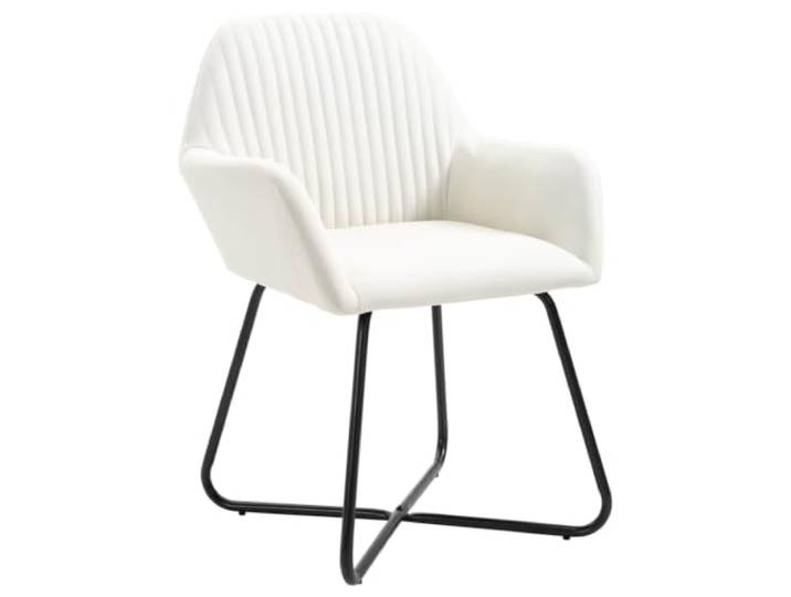 POUFGDR Essstühle, cremefarben, 6 Stück Weicher Sitz, Armlehnen, Rückenlehne, Beine aus pulverbeschichtetem Stahl, max. 110 kg, Esszimmer, Wohnzimmer