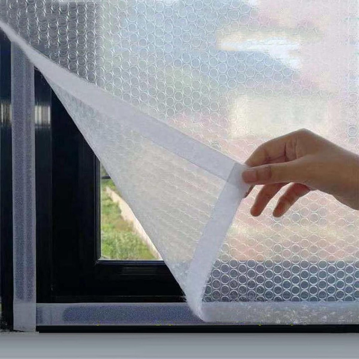 Merkloze Raamisolatieset met Drielaagse Structuur - Transparante Isolerende Folie - 300 x 300 cm