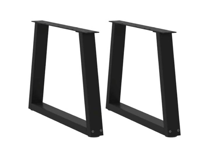 hliofuir Couchtischbeine V-Form Schwarz 60x43cm Stahl 2 Stück Robuste Tischkufen aus pulverbeschichtetem Metall mit Verstellfüßen für DIY Couchtische im modernen Wohnzimmer.