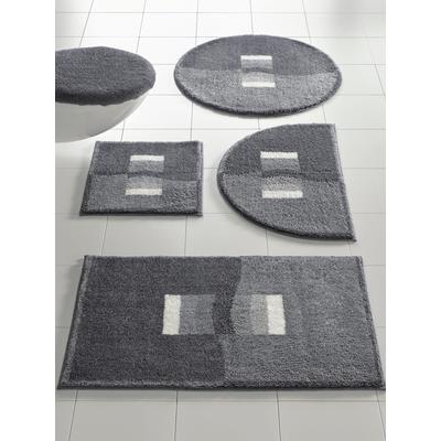 Badematte GRUND Gr. 7, grau, rechteckig (80cm x 50cm ) WC-Vorleger rechteckig, Badematten, Badematte