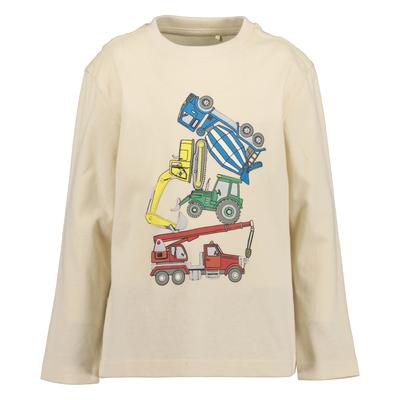 Langarmshirt BLUE SEVEN, Jungen, Gr. 128, beige (kiesel), Single Jersey, Obermaterial: 100% Baumwolle, bedruckt, unifarben, Basic normal, Rundhals, Shirts Langarmshirt, Baumwolle, Fotodruck, Schaumdruck