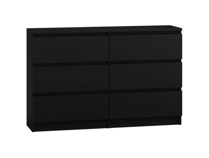 Commode - MALWA - M6 120 - Noir - 6 tiroirs - Moderne - Scandinave