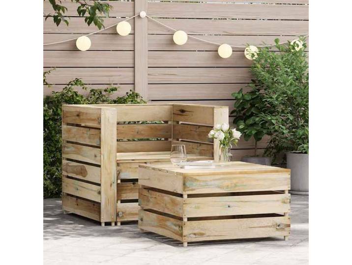 Les Soldes Salon de jardin - résistant à corrosion - pour balcon terrasse - palette 2 pcs Bois de pin imprégné(77 x 70 x 66 cm) lwx