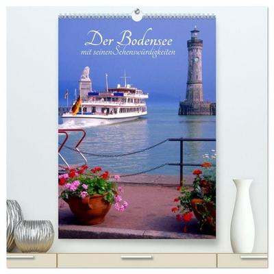 Der Bodensee mit seinen Sehenswürdigkeiten (hochwertiger Premium Wandkalender 2026 DIN A2 hoch), Kunstdruck in Hochglanz