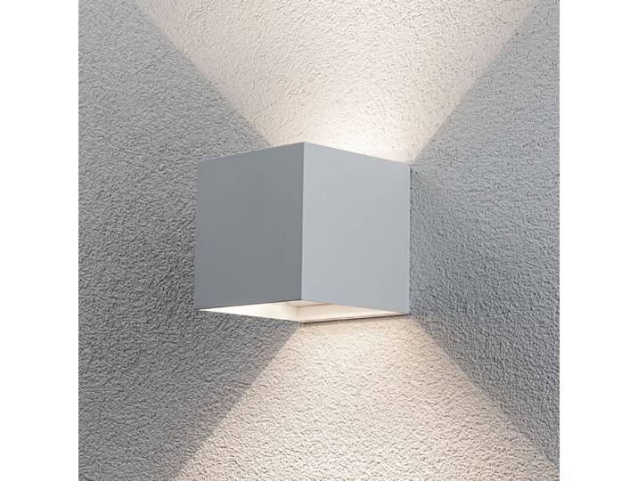 LED-Wandleuchte 10 x 10 x 10cm Weiß/Weiß Aluminium, pulverbeschichtet Polycarbonat LED LED-Platine