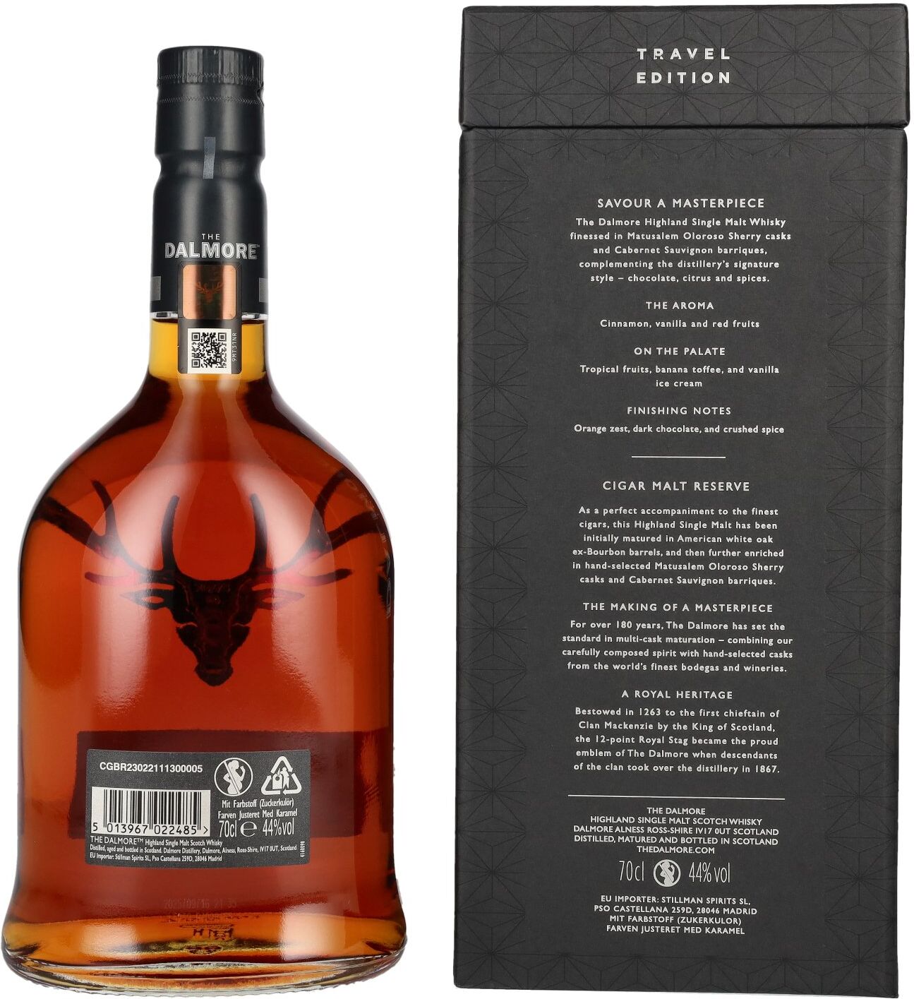 The Dalmore CIGAR MALT Reserve Highland Single Malt Scotch Whisky Travel Edition 44% Vol. 0,7l in Geschenkbox
