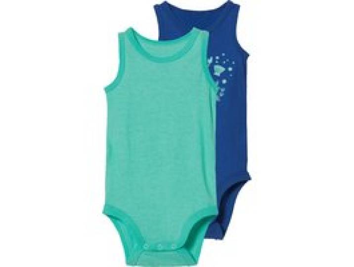LUPILU® Lot de 2 bodies bébé (bleu/turquoise)