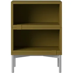 Muuto Stacked Storage Bedside Table - Configuration 1, brown green