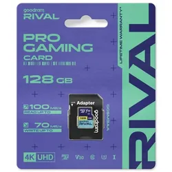 Goodram microSDXC 128GB V30 UHS I U3 RIVAL + adapter (128 GB, microSDXC, U3, UHS-I), Speicherkarte, Blau