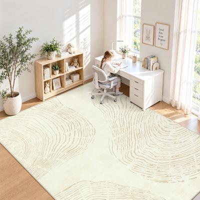 Bluebell Abstract Green Area Rugs, Washable Soft Bedroom Rugs, Non-Slip