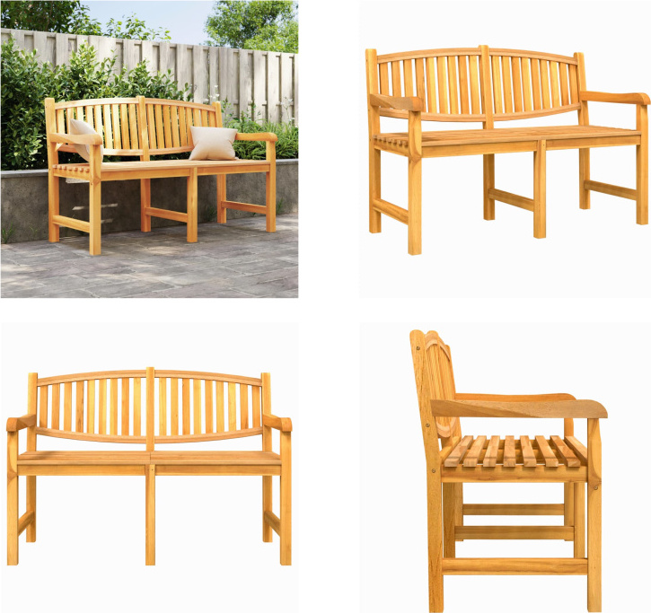 vidaXL Gartenbank 149,5x60x90 cm Massivholz Teak - Gartenbank - Gartenbänke - Outdoor Bank - Parkbank
