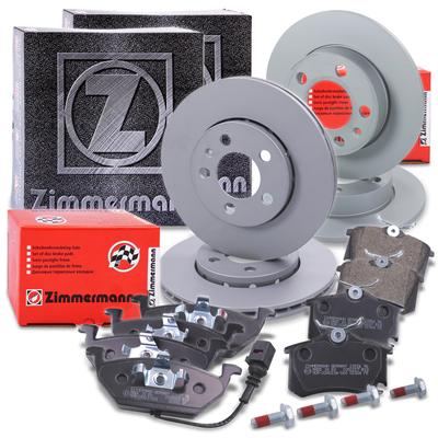 Zimmermann Bremsscheiben+Beläge Vorne+Hinten [Hersteller-Nr. 10702141] für Seat, VW, Audi, Skoda