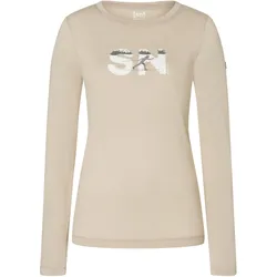 Super Natural, Damen, Funktionsshirt, Cross Country Logo (XS), Beige
