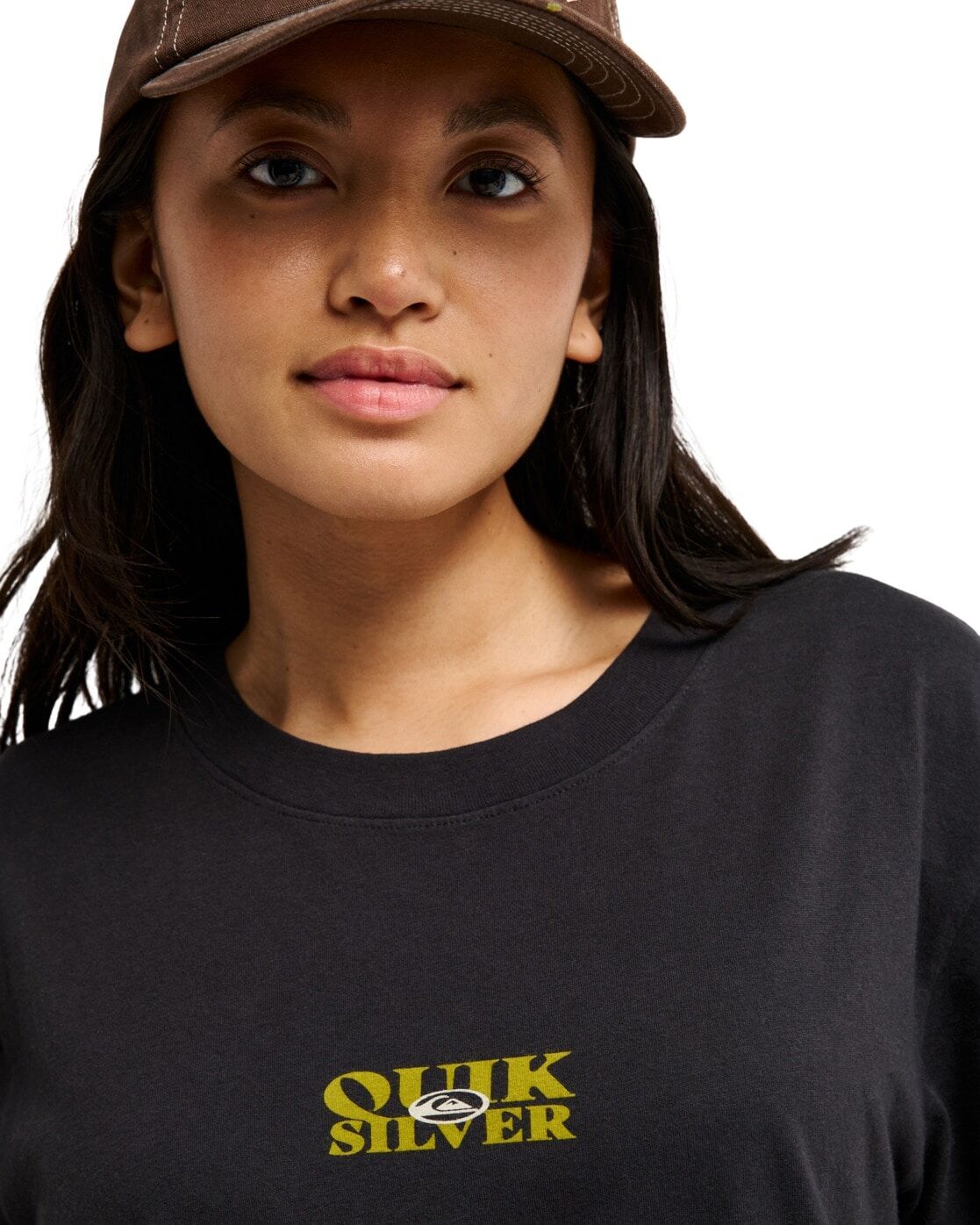 T-Shirt QUIKSILVER "Standard", Damen, Gr. M, tarmac, Obermaterial: 100% Baumwolle., Shirts T-Shirt tarmac M