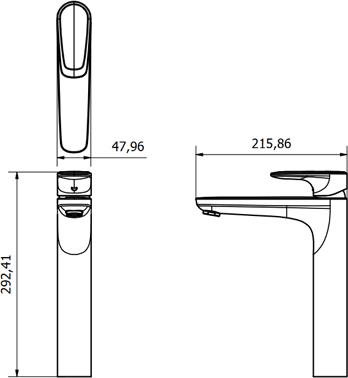 VIGOUR Einhand-Waschtischbatterie derby style XL Auslaufhöhe 230mm ohne Ablaufgarnitur