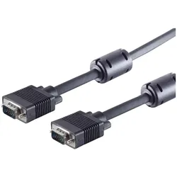 Shiverpeaks S/CONN maximum connectivity S-VGA-Monitorkabel, 2 x 15-pol. HDD-Stecker, geschirmt, 75 Ohm, mit Ferr (20 m), Videokabel, Schwarz