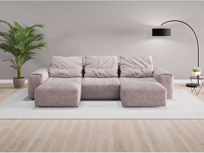 Wohnlandschaft Denver Nr. 2 - Rosa (Altrosa) - Cordstoff
