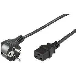 MicroConnect, Verlängerungskabel, PE0771901 Stromkabel Schwarz 1 m CEE7/7 C19-Koppler (1 m, CEE 7/7)