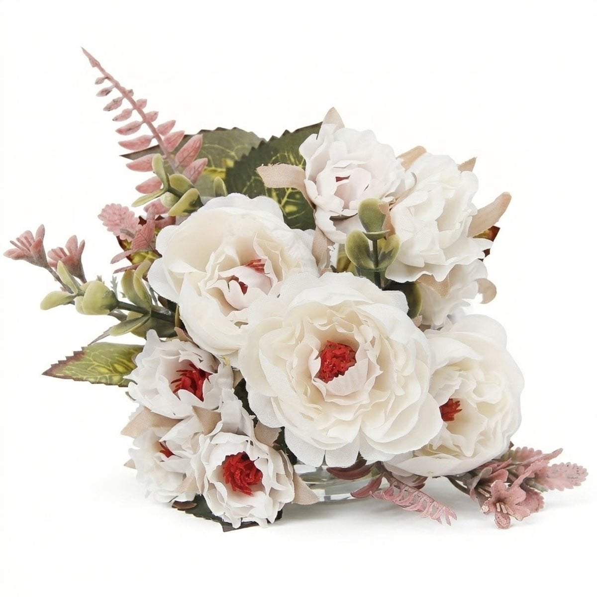Nuvex Melkwit Kunstbloemen Boeket Pioenrozen voor Interieur Decoratie en Bruiloft