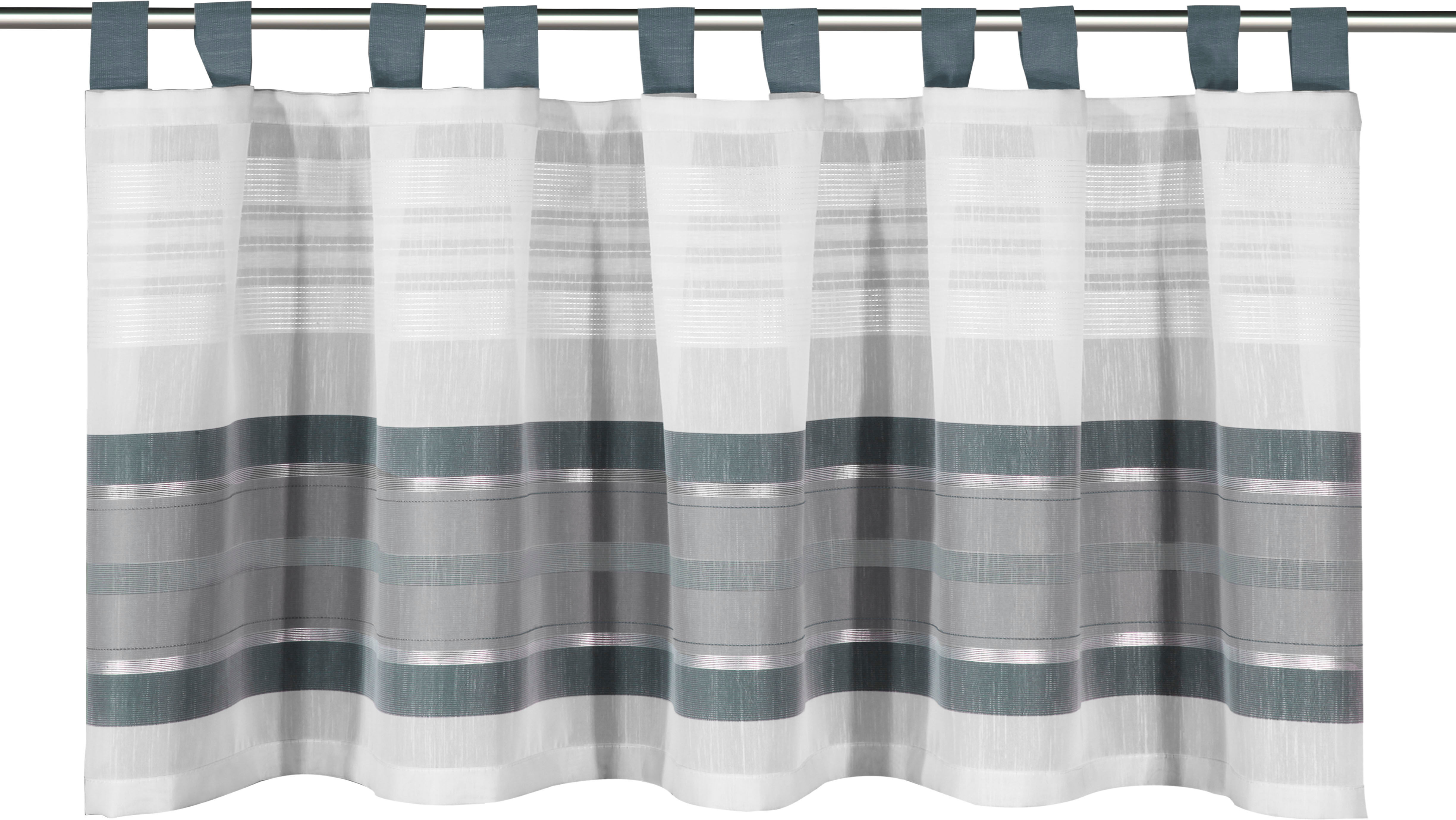Panneaux HOMING "Sascha" Gr. 1, blau, B:140cm H:45cm, Polyester, Gardinen, Panneaux, Fertigschal blau 45cm, Schlaufen, 140cm