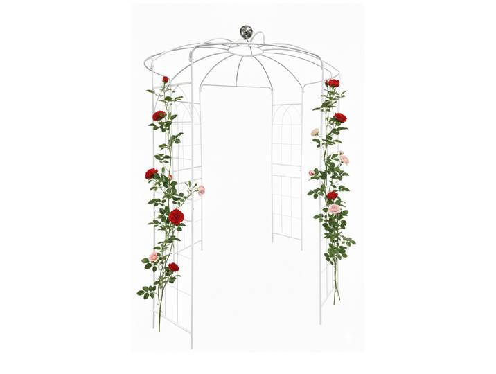 Rosenpavillon Metall Weiss-Silber