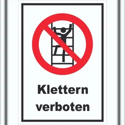 HB-Druck Schild Klettern verboten A0 Rückseite selbstklebend