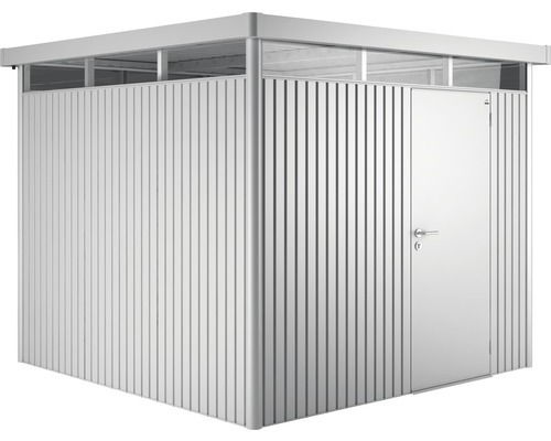 Biohort Highline, Metallschuppen, Einzelbild, Flachdach, Silber, Metall, Silber