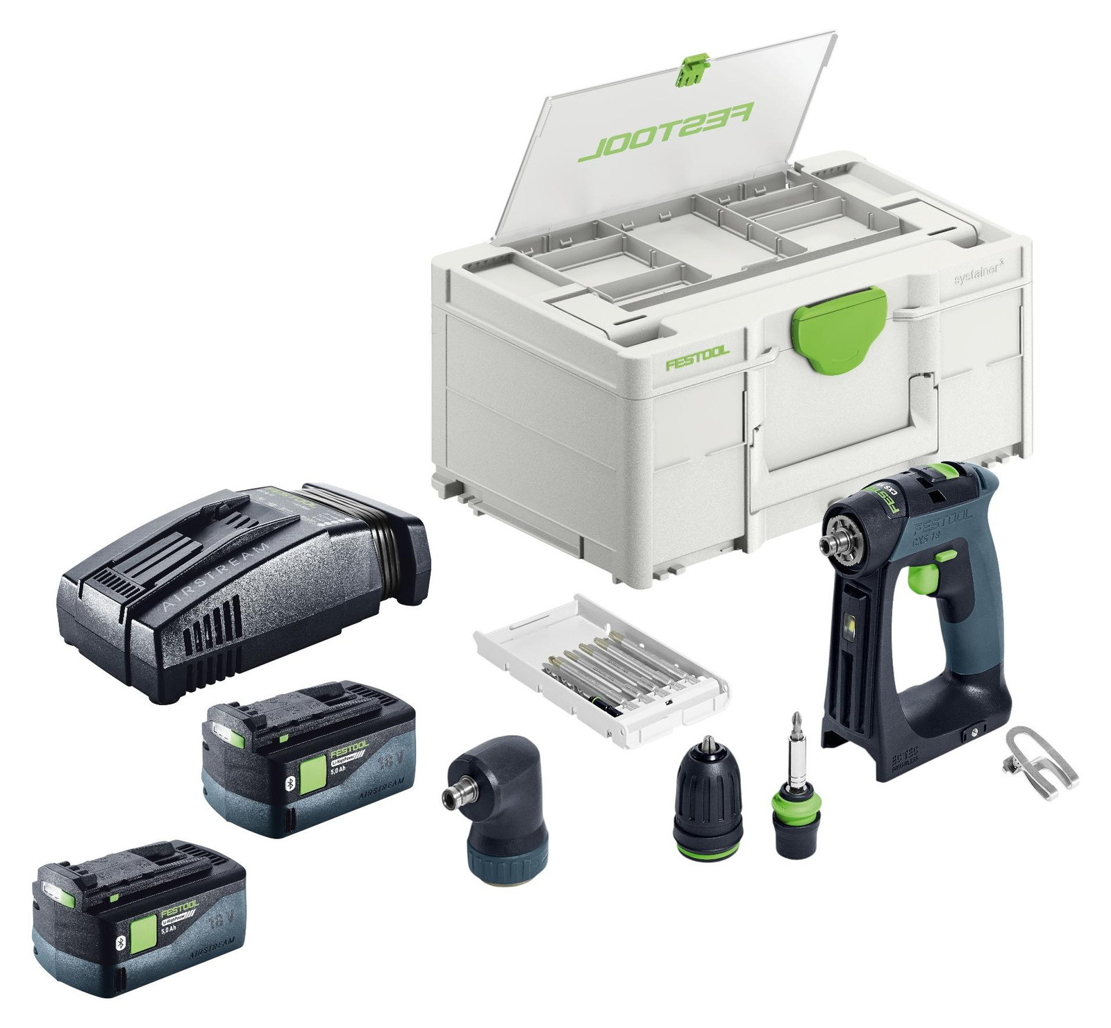 Festool CXS 18-Basic-Set accuboormachine 18 V 40 Nm borstelloos met 2x 5,0 Ah accu, snellader en Systainer