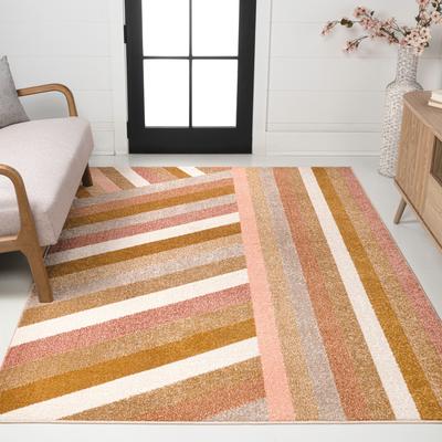 JONATHAN Y Kingdarr Rainbow Contemporary Stripe Multi Area Rug