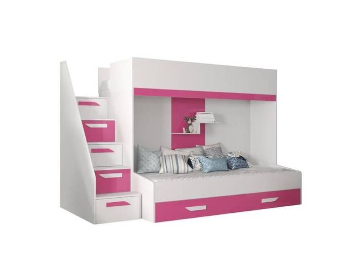 Lit superposés pour chambre enfant - Lit superposé Hartford 356 477462 - Blanc - 247x95x167cm