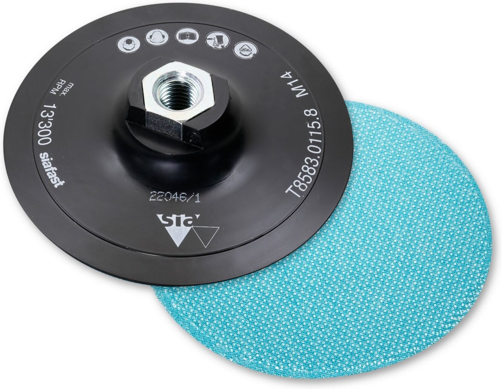 Sia Stützteller, 0 x 0 x 150 Technische Details mittelhart, siafast-Klettsystem ; sia ABRASIVES (F03E0067K3)