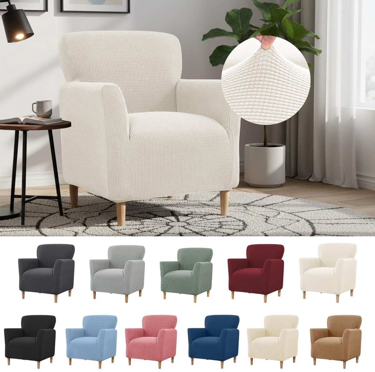 Omgoods Stretch Stoelhoes met Armleuningen - Universele Fauteuilbeschermer van Duurzaam Polyester