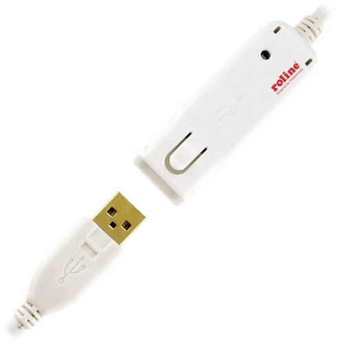 Roline USB-Kabel USB 2.0 USB-A Stecker, USB-A Buchse 12.00 m Weiß 12.04.1086
