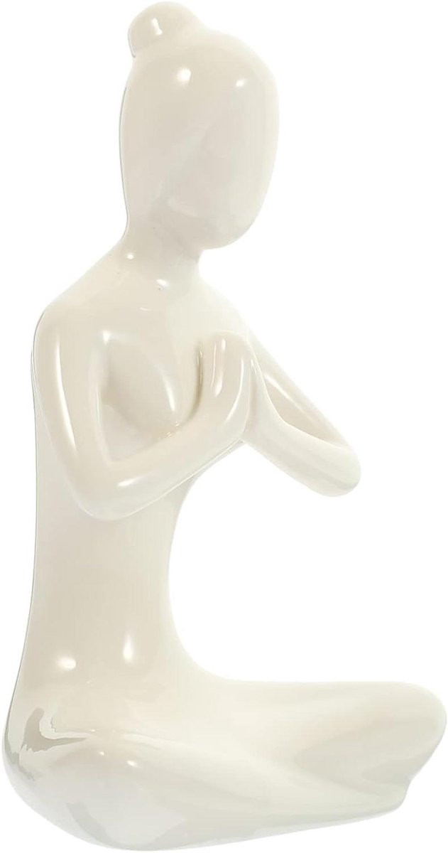 TOYANDONA Keramisch Meisje Yoga Ornament - Zen Meditatie Standbeeld voor Tafeldecoratie