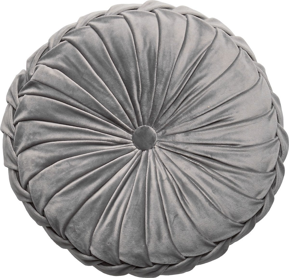 Laura Ashley Rosanna rond sierkussen van velours - 35 cm - Steel