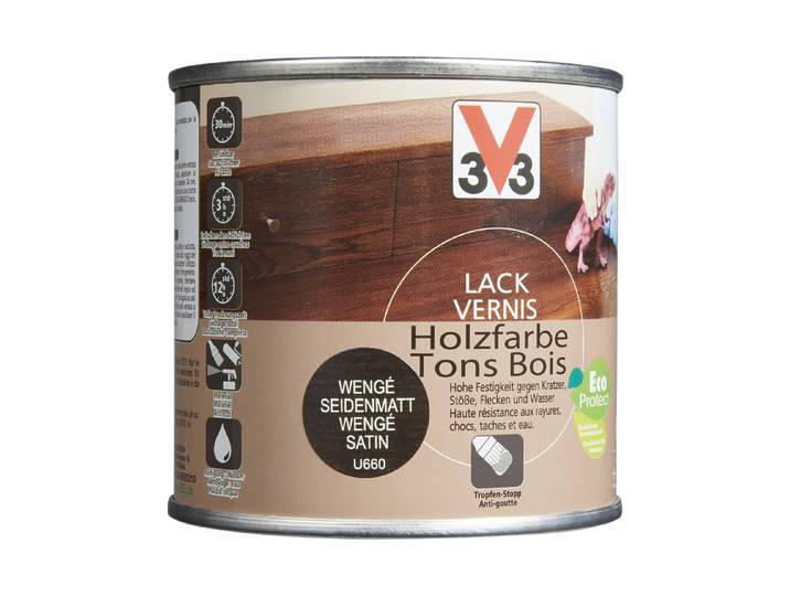 V33 lack Holzfarbe Wengé Seidenmatt 250 ml