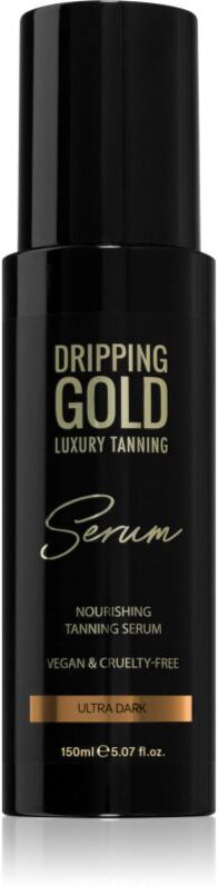 Dripping Gold Luxury Tanning Serum produit auto-bronzant corps et visage teinte Ultra Dark 150 ml