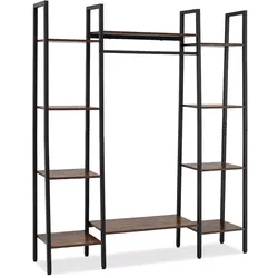 COSTWAY Pflanzenständer mit Wachstumslichtern, 140cm Pflanzenregal 10 Ebenen, Metall-Blumentreppe, 120×29,5×141cm