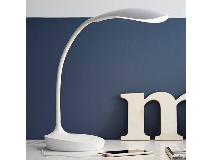 Swan LED Tischleuchte w/USB White - Markslöjd - Arbeitszimmer / Büro - Skandinavisch - Kunststoff - Einflammig