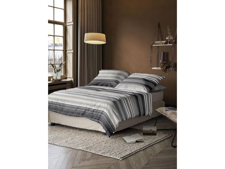 Bettwäsche IRISETTE Wave-J 8651 , grau, B/L: 140cm x 200cm, 1 Stk., 1 Stk., Mako-Satin, B/L: 90cm x 70cm, 2 Stk., Mako-Satin, Obermaterial: 100% Baumwolle, Bettwäsche, Bettwäsche, anschmiegsam und atmungsaktiv, Ganzjahresqualität