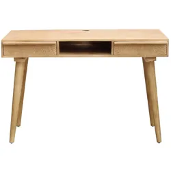 Schreibtisch aus massivem Mangoholz mit Gravur KAFFIR