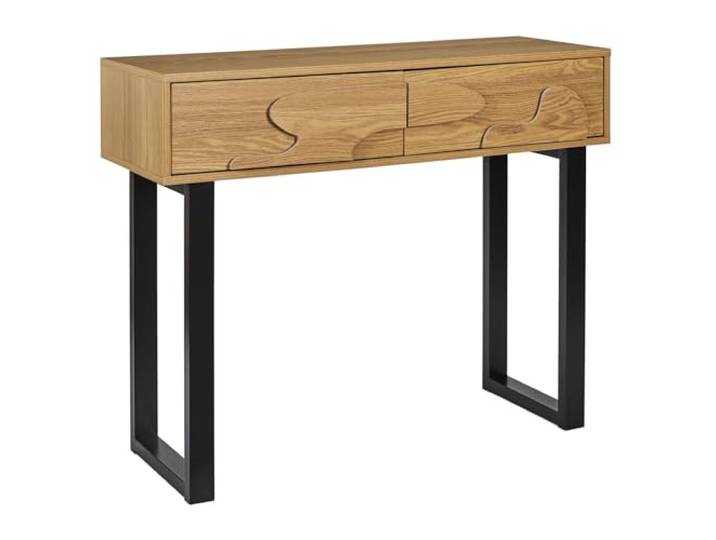 HOME DECO FACTORY Moderne Konsole mit Regalen Optimierter Stauraum Braun Moderne Konsole, Regale, optimierter Stauraum, Flur Wohnzimmer Büro, elegantes Design, 100x80 cm, Braun und Schwarz