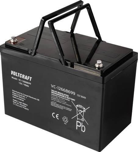 VOLTCRAFT VC-12668699 VC-16623045 Bleiakku 12V 90Ah Blei-Vlies (AGM) (B x H x T) 306 x 210 x 169mm Wartungsfrei, Geringe