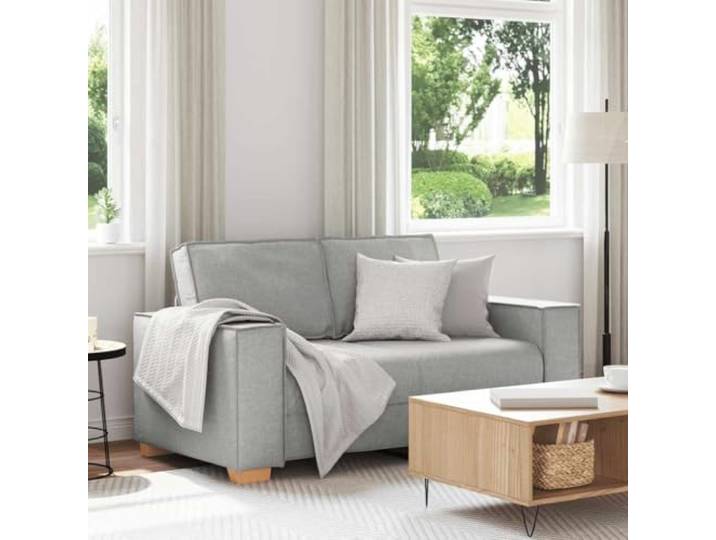 HEFZGDB 2-Sitzer Sofa Wolkengrau 120 cm Stoff Polstermöbel mit Breiten Armlehnen, Stabiles Gestell aus Holz und Metall, Weiches Polyestergewebe für Atmungsaktivität